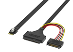 Slim SAS SFF-8654 4i转U.2 SFF-8639+Power 15P SATA硬盘电源线
